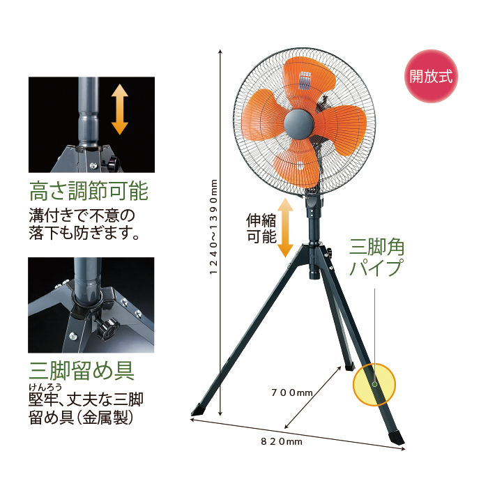 本物保証! 法人限定 ナカトミ 全閉式三脚スタンド型工場扇 アルミ羽 45cm CF-45S 工場用 業務用扇風機 discoversvg.com